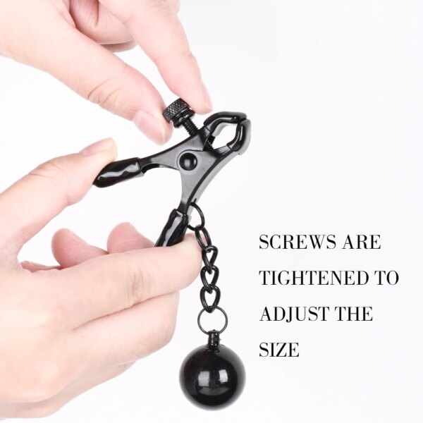 Nipple clamps metal ball with weights adjustable breast clips for women and couples