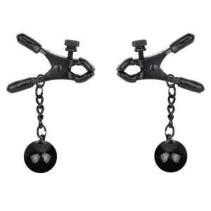 Nipple clamps metal ball with weights adjustable breast clips for women and couples