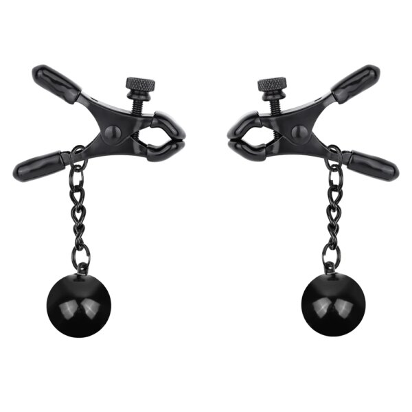 Nipple clamps metal ball with weights adjustable breast clips for women and couples