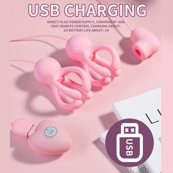 Nipple Vibrator for Women – Breast Massage Clamp Enhancer