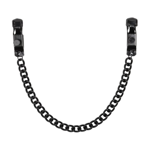 Adjustable Nipple Clamp with Thick Chain – non-piercing breast clip for women and couples