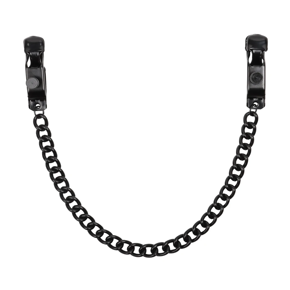 Adjustable Nipple Clamp with Thick Chain – non-piercing breast clip for women and couples