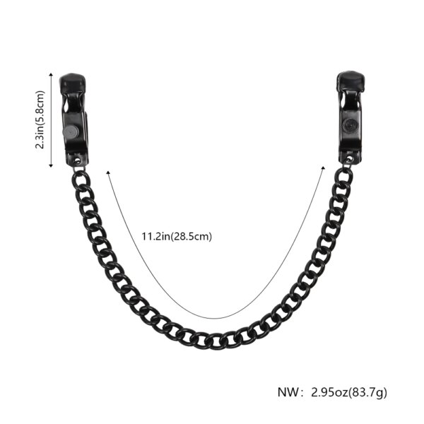 Adjustable Nipple Clamp with Thick Chain – non-piercing breast clip for women and couples