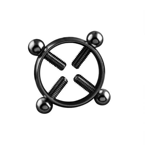 Nipple clamp ring stainless steel breast stimulator on velvet cloth