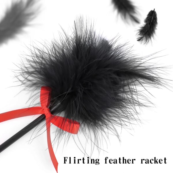 Adult Sex Flirting Toys Artificial Feather with Snake Skin Print PU Leather Spanking Tease Stick for Women