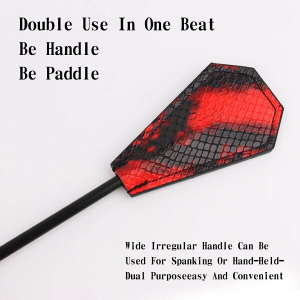 Adult Sex Flirting Toys Artificial Feather with Snake Skin Print PU Leather Spanking Tease Stick for Women