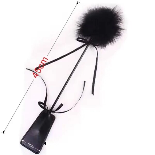 Fetish Frisky Feather Tickler Whip for intimate play with soft feather tips and