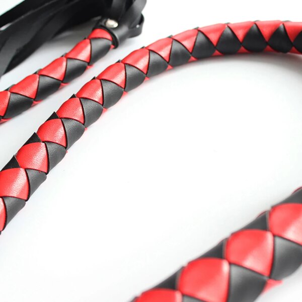 56.7 inch extra long BDSM whips for fetish couples on neutral background
