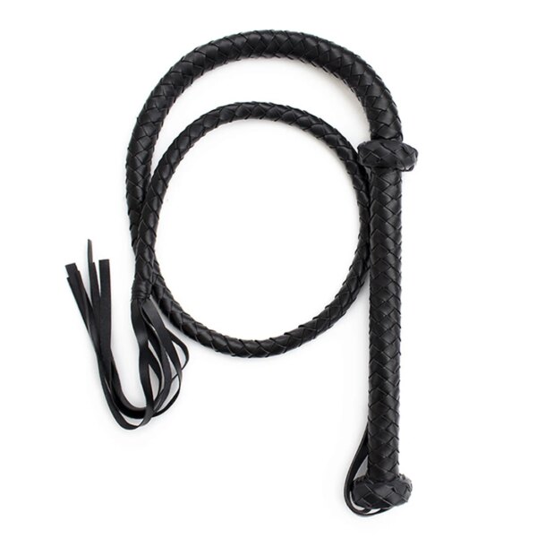 56.7 inch extra long BDSM whips for fetish couples on neutral background