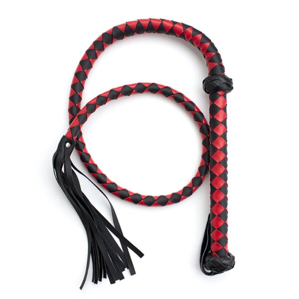 56.7 inch extra long BDSM whips for fetish couples on neutral background