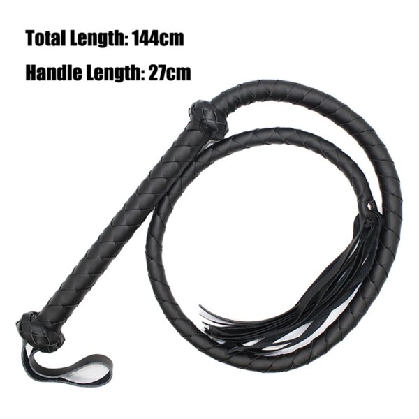 56.7 inch extra long BDSM whips for fetish couples on neutral background
