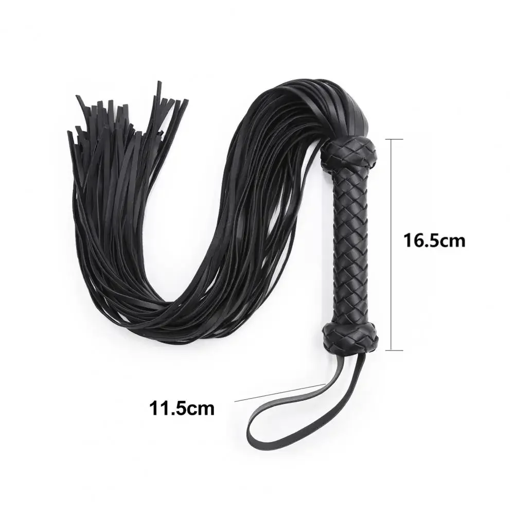 Fetish Black & Red PU Leather Whip Flogger for couples – adult BDSM erotic play toy