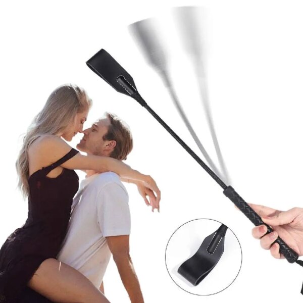 OLO 45CM SM Flirt Whip – Sex Toys for Couples, Premium Leather Bondage Accessory