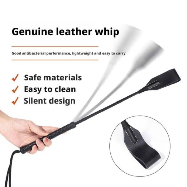 OLO 45CM SM Flirt Whip – Sex Toys for Couples, Premium Leather Bondage Accessory