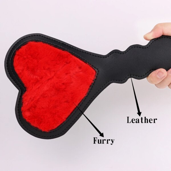 Leather Sex Spanking Paddle Heart-shaped Slapper for Couples