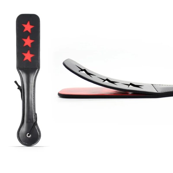 Adult Products Hand Clapper Leather Racket black leather bilayer fun couple prop