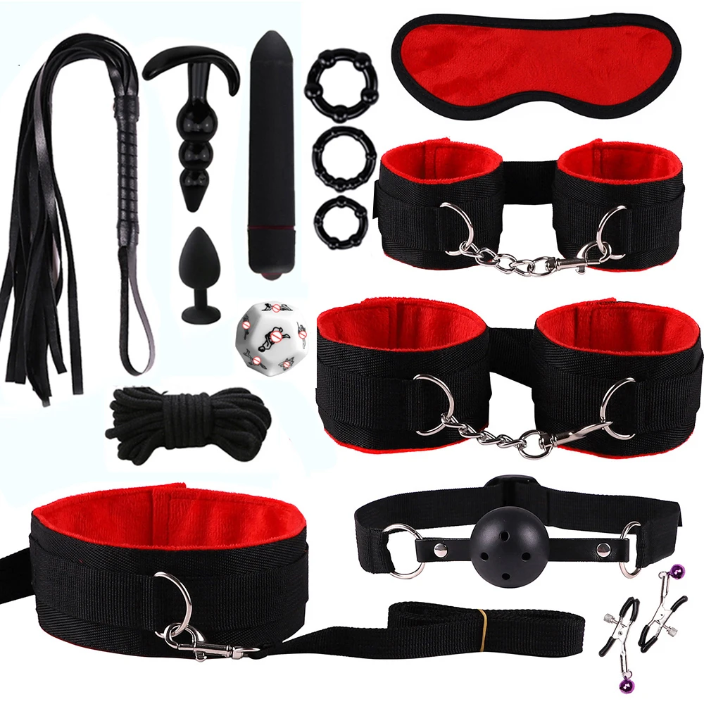 Sex Toys for Women BDSM Couples Kit with handcuffs, anal plug, and erotic accessories