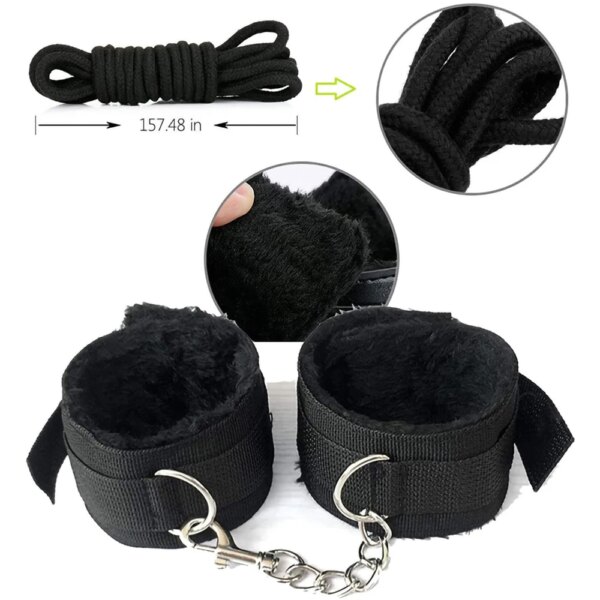 Sex Toys for Women BDSM Couples Kit with handcuffs, anal plug, and erotic accessories