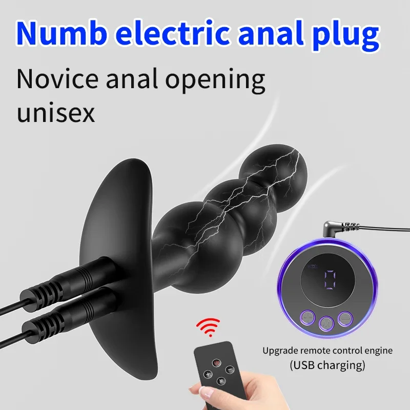 Pulse Electric Shock Anal Plug Beads Vagina Prostate Massager By Xlucia - Image 2