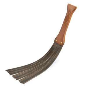 Genuine Leather Strip Tassel Spanking Flogger With Wooden Handle By Xlucia