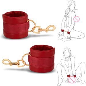 Premium Adjustable Leather Handcuffs and Ankle Cuffs Kit By Xlucia Now