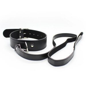 Premium PU Leather Dog Chain Bondage Collar for Adult Games By Xlucia