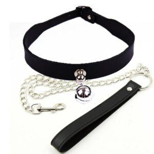 Premium Leather Bell Collar With Steel Leash Chain Set By Xlucia Now