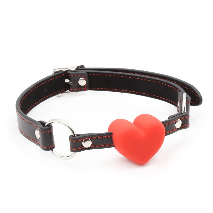 Shop This BDSM Heart Gag Leather Silicone Solid Ball Mouth By Xlucia - Image 2