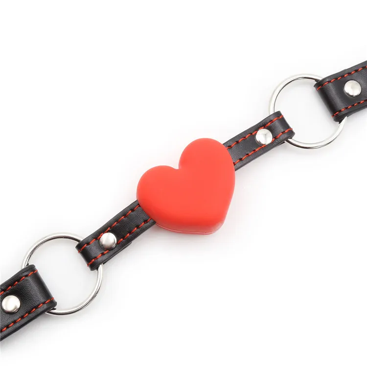 Shop This BDSM Heart Gag Leather Silicone Solid Ball Mouth By Xlucia - Image 3