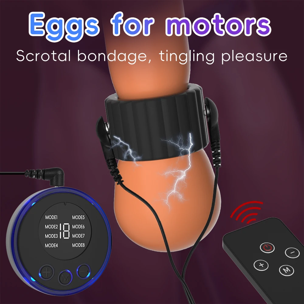 New Male Electric Shock Penis Ring Ball Scrotum Bondage Toys By xlucia - Image 4