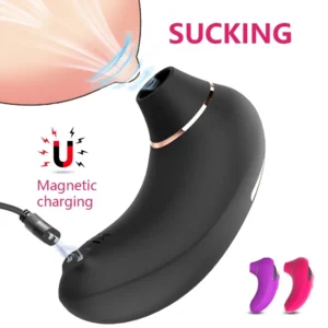 A sleek, ergonomic clitoral sucking vibrator for women featuring a specialized oral-style stimulation head.