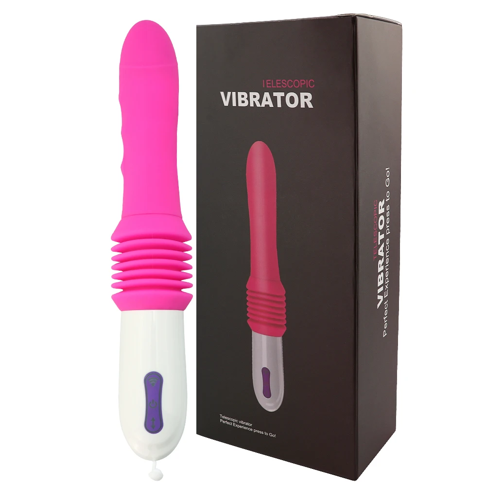 A large black automatic thrusting dildo vibrator with a wireless remote control for G-spot stimulation.