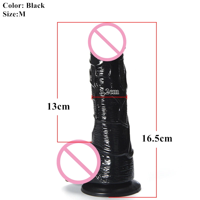 19cm Black Realistic Dildo with Sucker