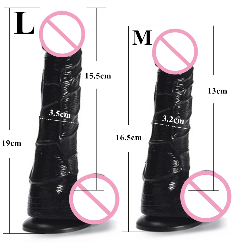 19cm Whopper Black Realistic Dildos Sucker Dick for Women By Xlucia - Image 13