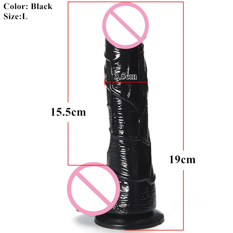 19cm Black Realistic Dildo with Sucker