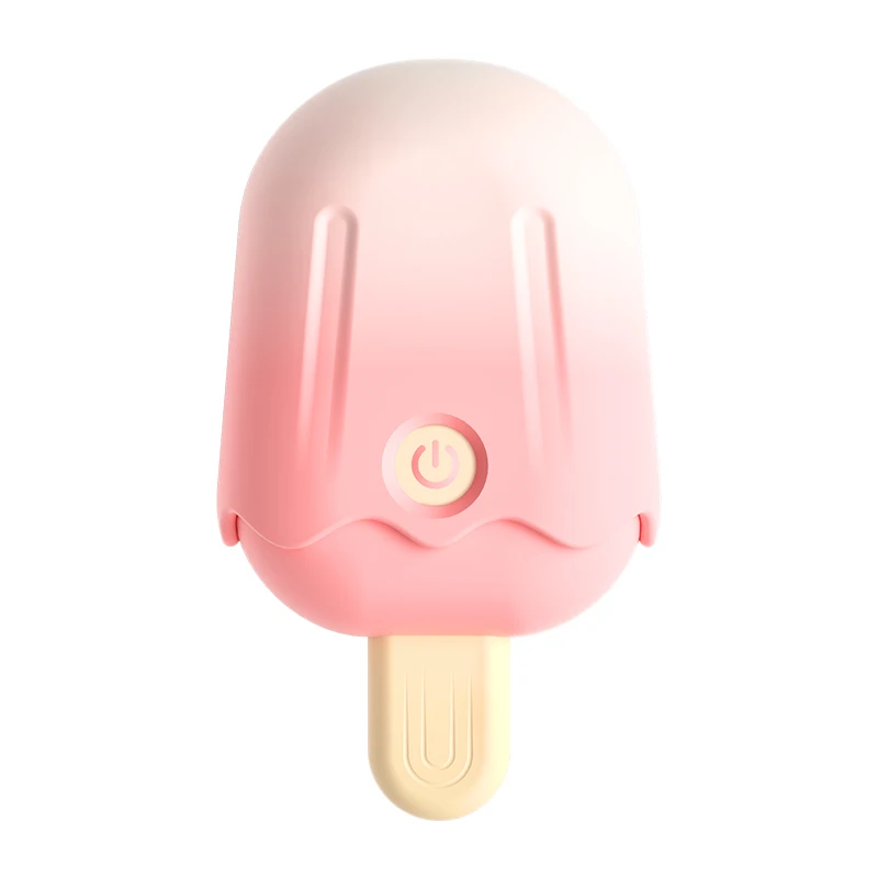 A portable ice cream-shaped clitoral sucker and nipple licker stimulator for women's pleasure.