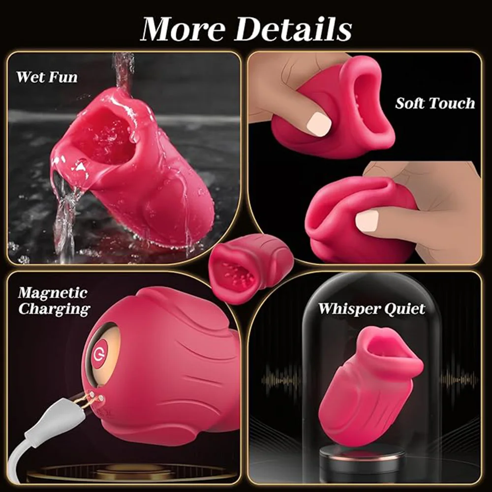 Close-up of a sleek black APP Control Male Masturbator showing the textured sucking mouth and ergonomic design for glans training.