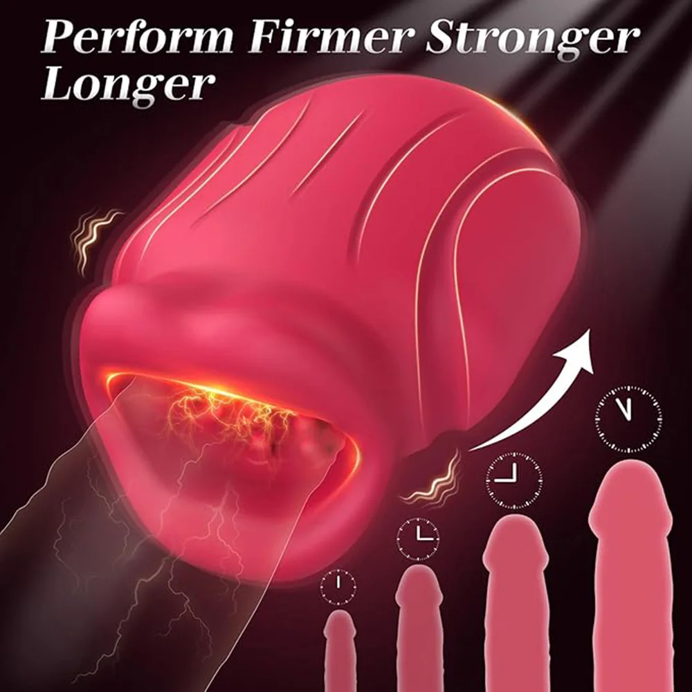 Close-up of a sleek black APP Control Male Masturbator showing the textured sucking mouth and ergonomic design for glans training.