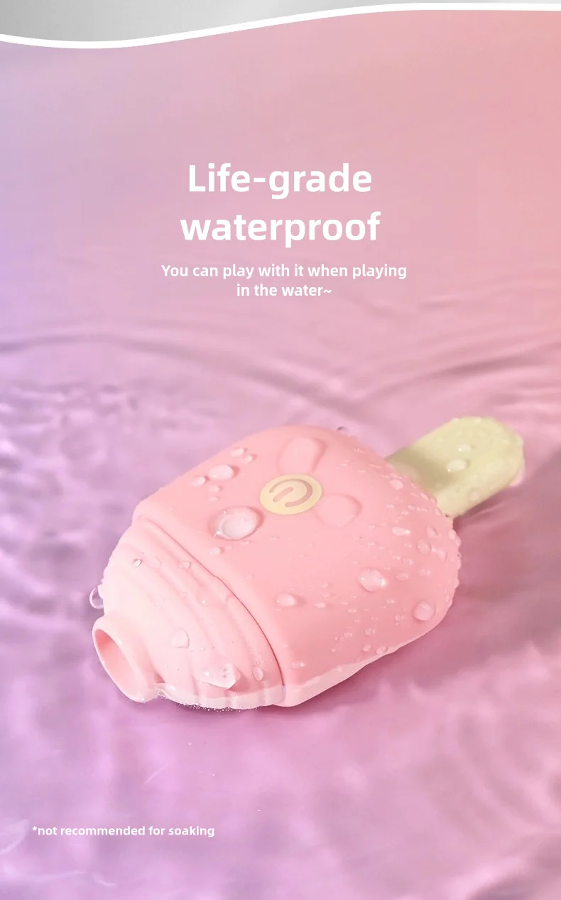 A portable ice cream-shaped clitoral sucker and nipple licker stimulator for women's pleasure.
