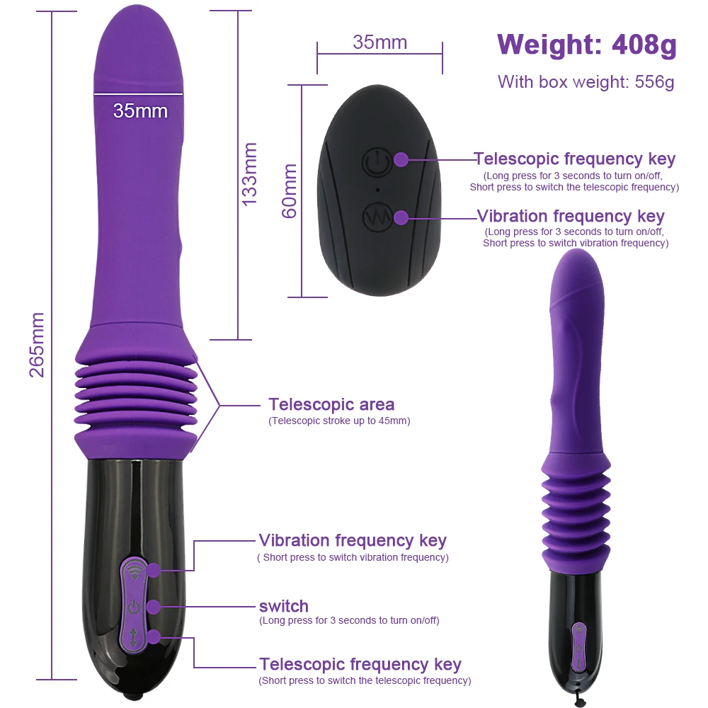 Automatic Thrusting Big Dildo Vibrator Remote Control G Spot Massager By Xlucia - Image 20