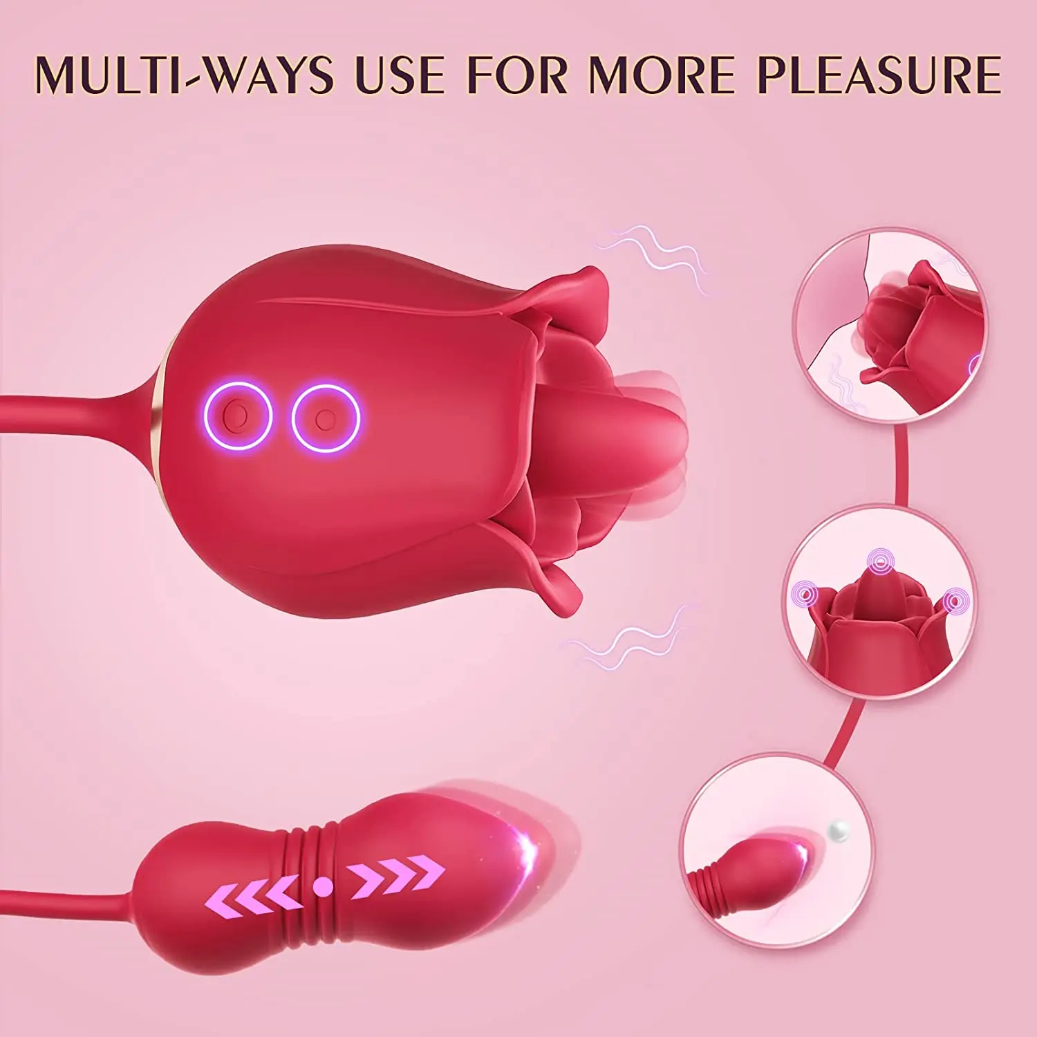 Experience the ultimate in intimate versatility with this multi-functional device. Designed for clitoral, nipple, and G-spot stimulation, it features powerful thrusting and licking modes. This adult toy offers targeted pleasure for individuals or couples seeking premium sensations. Key Benefits Dual Stimulation: Enjoy powerful licking and thrusting functions for total body satisfaction. Versatile Use: Perfect for clitoral, nipple, G-spot, and anal exploration in one device. Ergonomic Design: Shaped specifically to target your most sensitive spots with precision. Couples Play: Enhance shared intimacy with a tool designed for both solo and joint use. Multiple Modes: Toggle between various intensities to find your perfect level of pleasure. Who Is This Product For? This product is designed for adults seeking a comprehensive and adaptable pleasure tool. It is ideal for: Women looking for combined clitoral licking and internal G-spot thrusting. Couples wanting to add a new dimension of stimulation to their bedroom play. Adventurous Users interested in a high-quality, multi-purpose toy for full-body use. Quality, Safety, and Responsibility Crafted from body-safe, premium materials, this toy ensures a comfortable and skin-friendly experience. It is built for durability and consistent performance. Always use with water-based lubricants to maintain the integrity of the surface and ensure a smooth, safe session every time. Use and Storage Gently clean with warm water and mild soap before and after each use. Ensure the device is completely dry before storing it in a cool, discreet place. Avoid direct sunlight and keep it separate from other toys to preserve the material. Call to Action Elevate your intimate moments today with the ultimate thrusting and licking rose toy. Meta Description Shop the Xlucia thrusting dildo and rose toy. Features nipple licking, G-spot thrusting, and anal stimulation for women and couples. Premium adult pleasure.