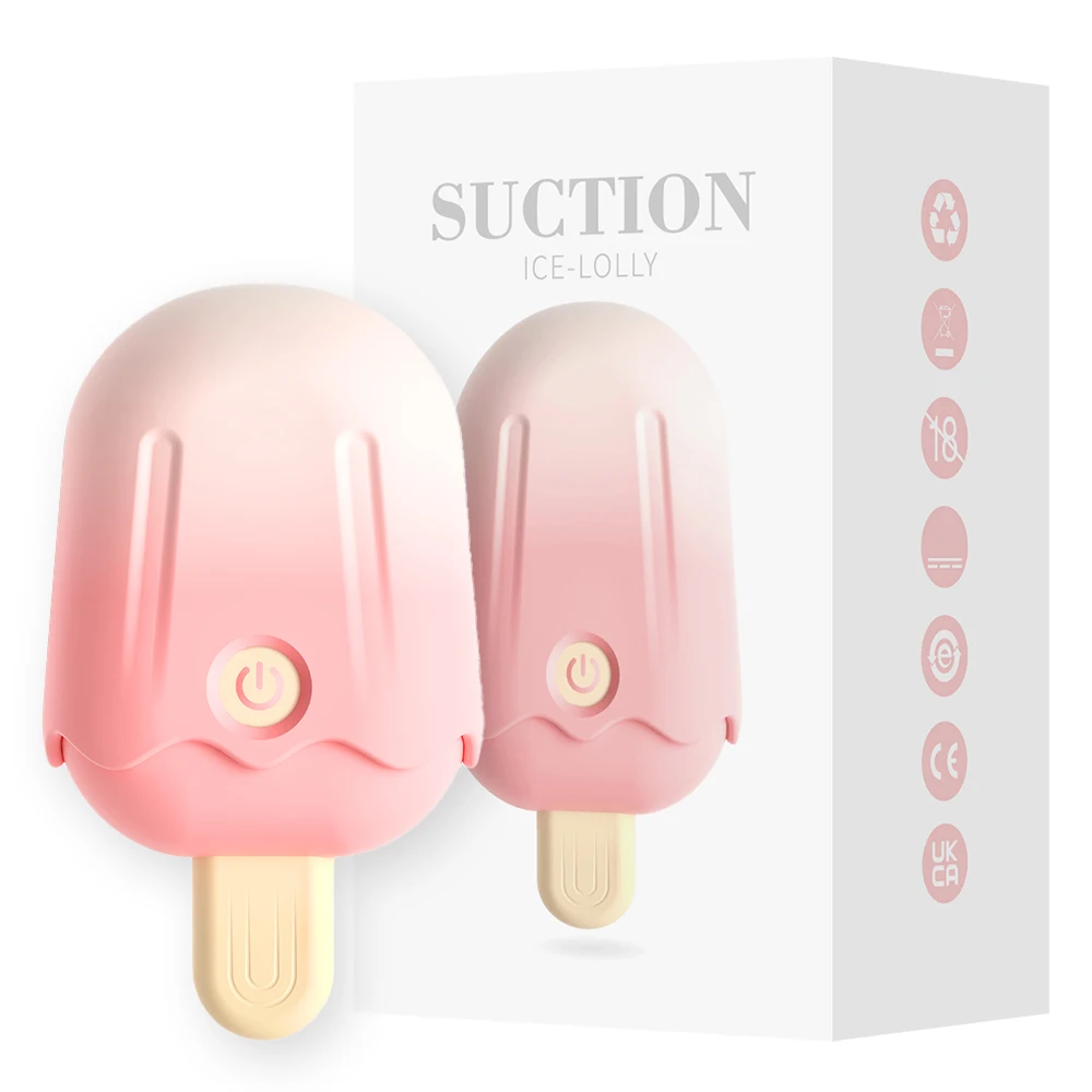 A portable ice cream-shaped clitoral sucker and nipple licker stimulator for women's pleasure.