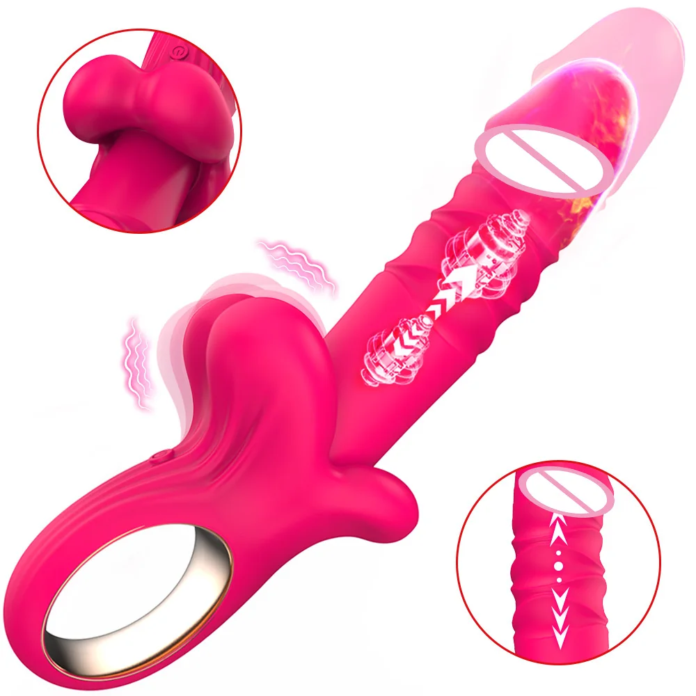 A sleek, mouth-shaped thrusting dildo vibrator designed for G-spot, clitoral, and anal stimulation for couples.