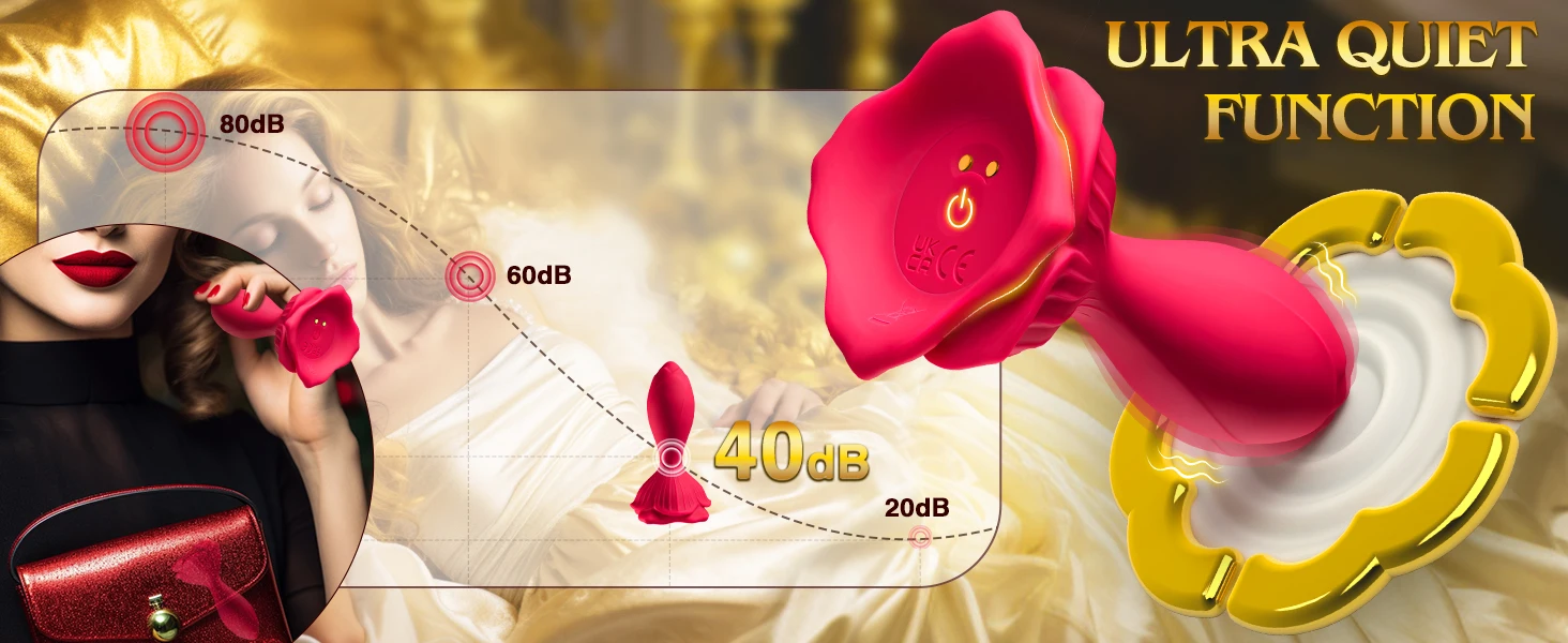 Red silicone vibrating rose butt plug with a tapered base and leaf detail for beginner-friendly APP controlled adult play.