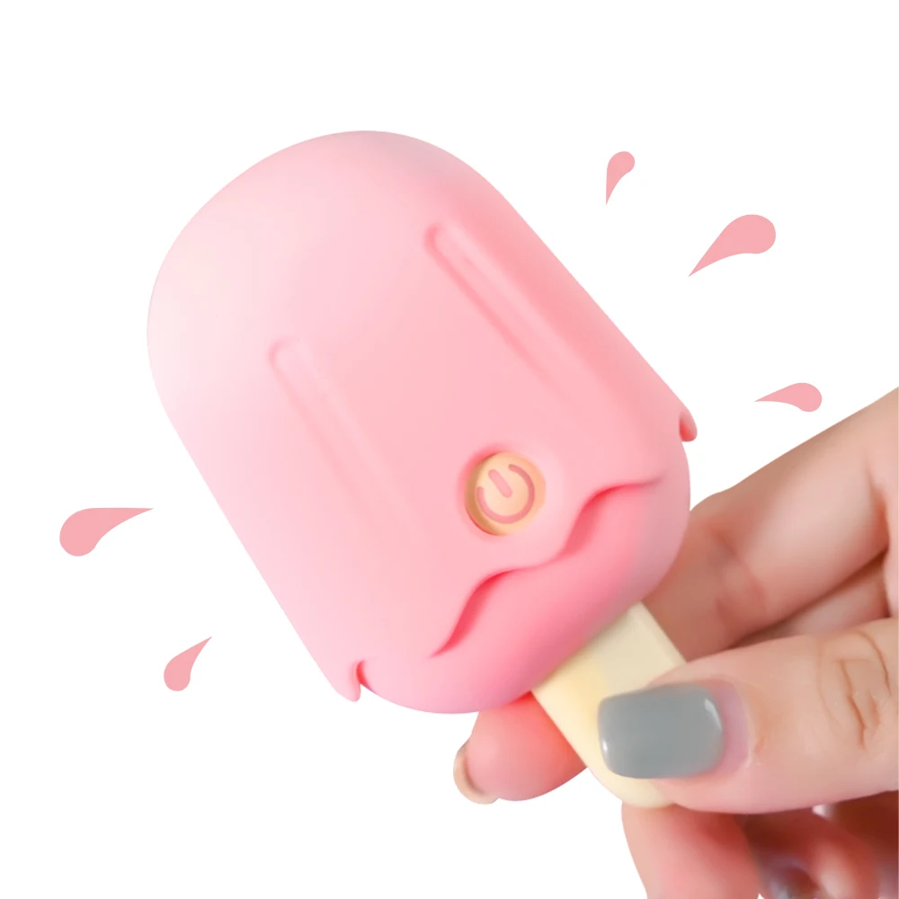 A portable ice cream-shaped clitoral sucker and nipple licker stimulator for women's pleasure.