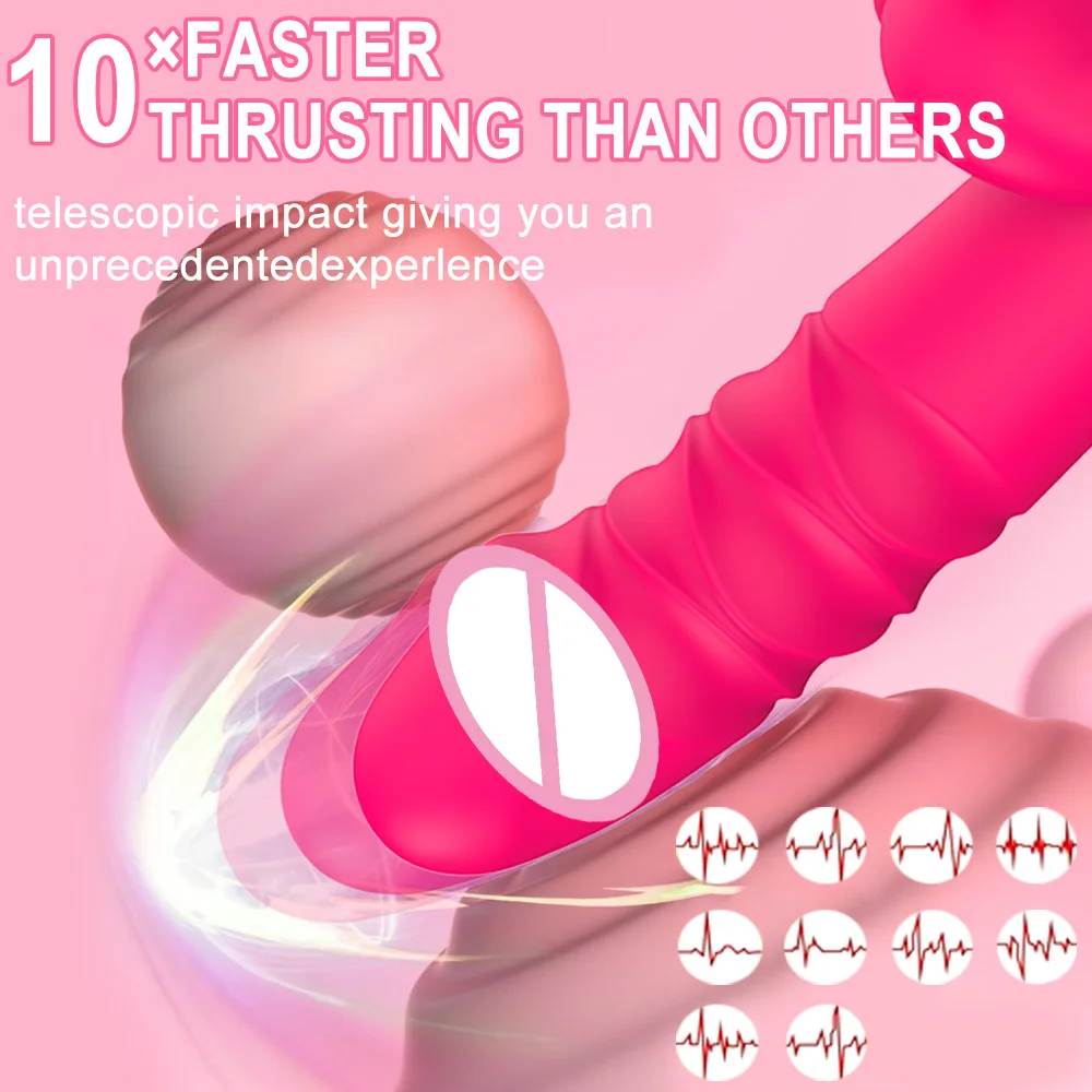 A sleek, mouth-shaped thrusting dildo vibrator designed for G-spot, clitoral, and anal stimulation for couples.