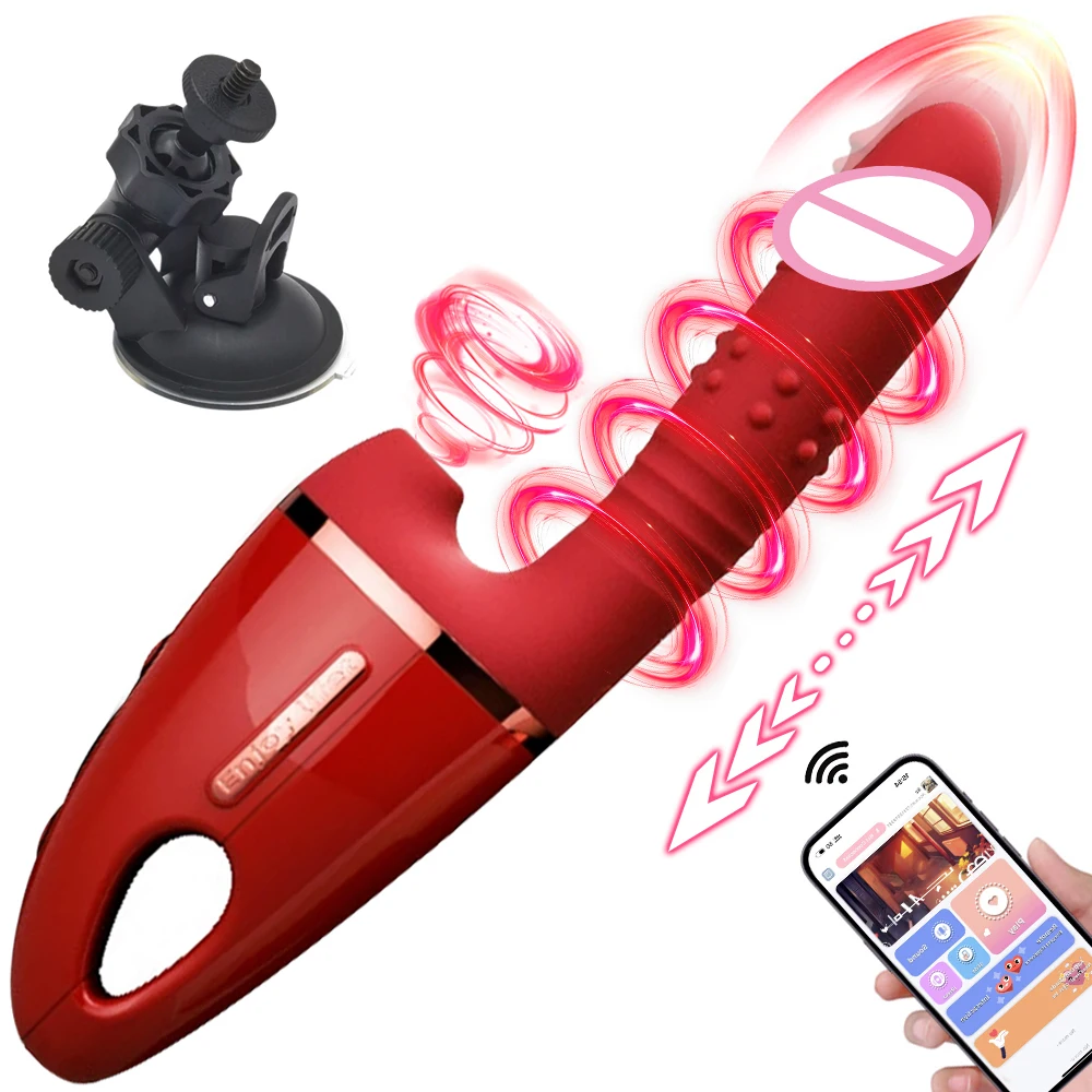 A high-performance sex machine by Xlucia featuring a black thrusting dildo and a heavy-duty suction cup base on a plain background.