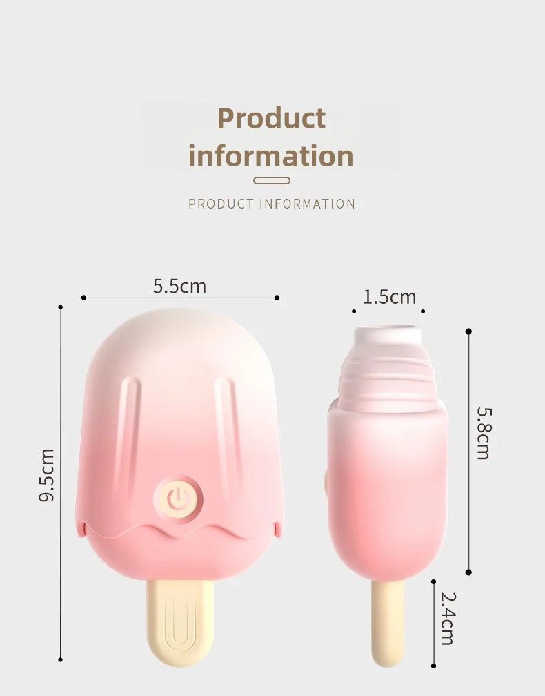 A portable ice cream-shaped clitoral sucker and nipple licker stimulator for women's pleasure.