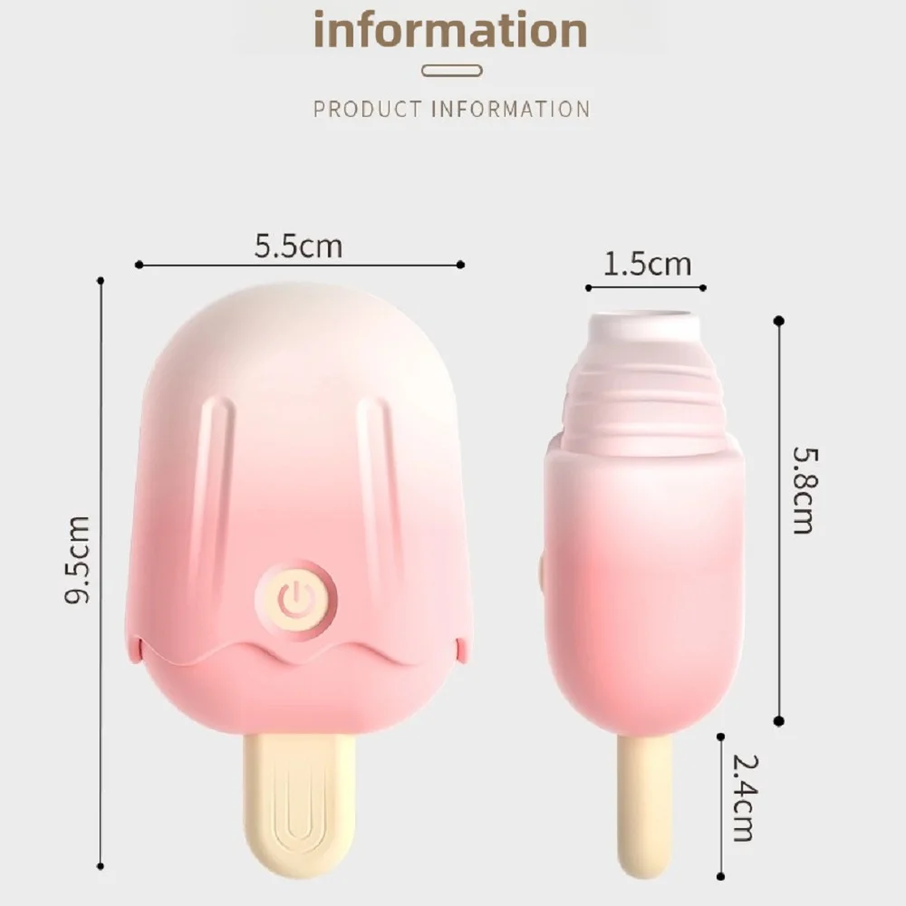 A portable ice cream-shaped clitoral sucker and nipple licker stimulator for women's pleasure.