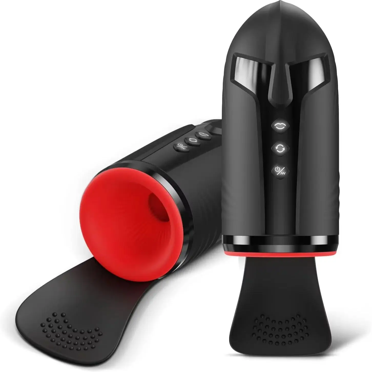Xlucia Automatic Vibrating Male Masturbator with transparent shell, vacuum suction, and tongue-licking action for realistic oral sensation